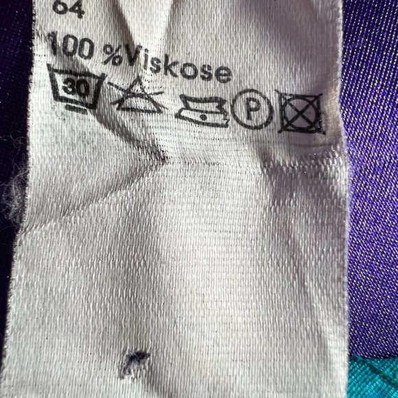 VTGπLong Aqua Blue Viscose Blouse with Short Sleeves - Picture 12 of 13